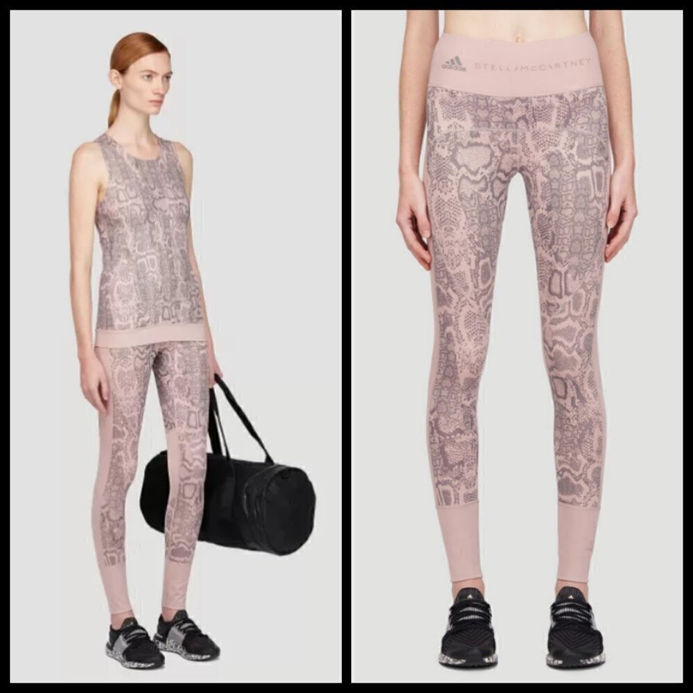 💕ADIDAS BY STELLA MCCARTNEY💕  Snake Print Leggings in Pink XS NWOT
